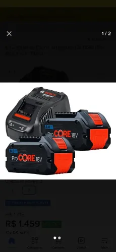 Vendo Kit 2 baterias bosch pro core 8mah com carregador