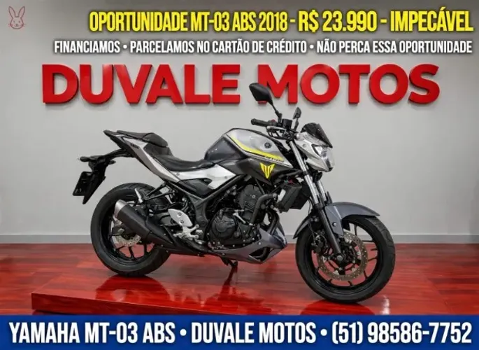 Yamaha MT 03 Abs! Ano 2018! Muito Top! Vale a visita! Financiamos e Aceitamos Trocas!