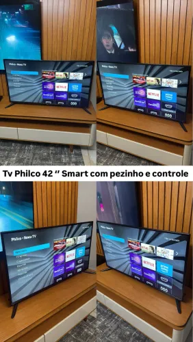 Tv 42 Smart Philco Roku com controle e pezinho