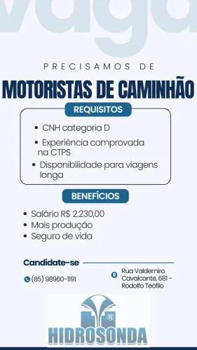 MOTORISTA DE CAMINHÃO