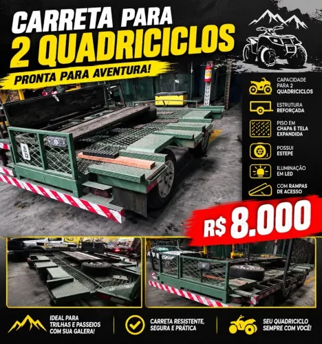 Carreta Dupla de quadriciclo
