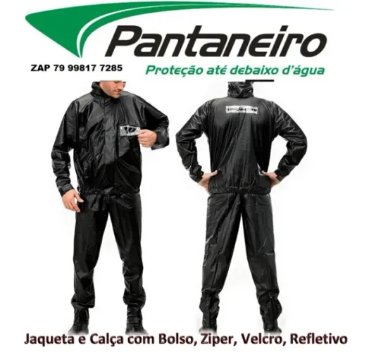 Conjunto Capa De Chuva Pantaneiro BOLSO, Motoqueiro Moto Boy, Unissex P, M, G, GG, EX, EXG