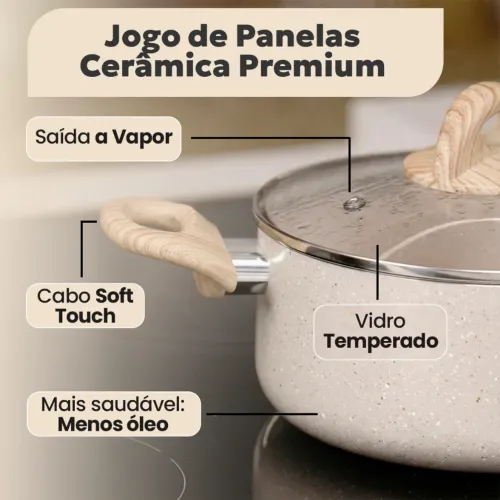 Jogo de Panelas Antiaderente