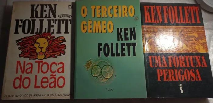 Livros: Na toca do leão/ O terceiro gêmeo/ Uma fortuna perigosa- Ken Follett