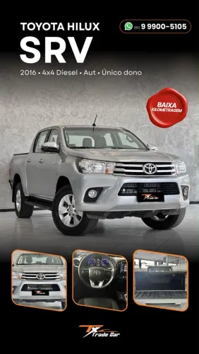 Toyota Hilux CD SRV 4X4 2.8 TDI Diesel Aut. 2016