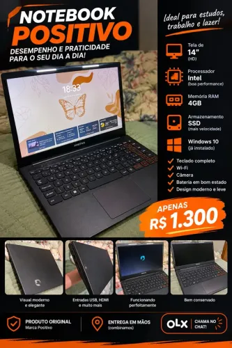 ? NOTEBOOK POSITIVO À VENDA - R$ 1.100