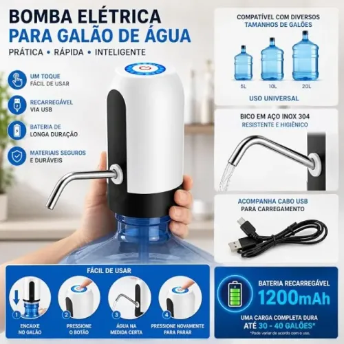 Bomba Elétrica para Galão de Água
