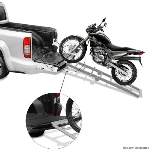 Extensor Caçamba Nissan Frontier 2023 2024 Divisor Rampa 350kg Reforçado EDR Prata