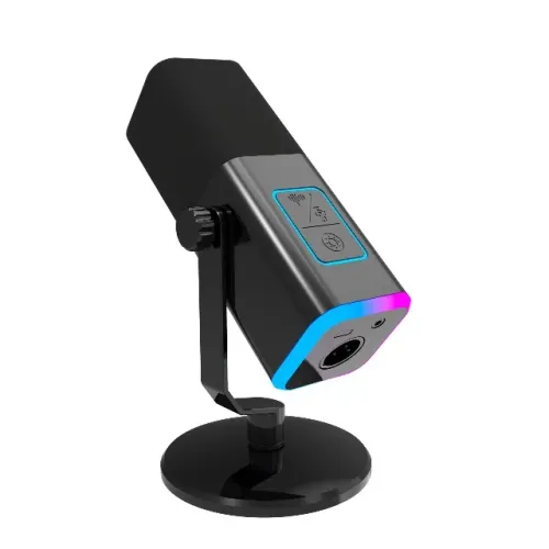 Microfone Dinâmico SpectraCast MF-013 Profissional RGB Podcast Streaming