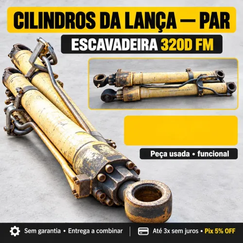 Par de Cilindros da Lança para Escavadeira 320D FM - Usados