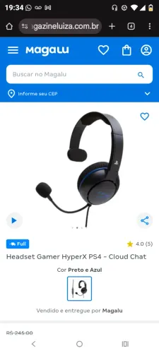 fone PS4 nunca usadi