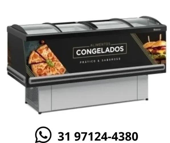 Ilha Para Congelados 2M Vidro Curvo Gelopar