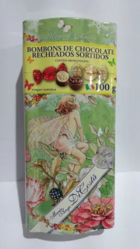 Lata decorativa vazia Marie Ange Di Costa 2018 coleção fadas modelo verde.