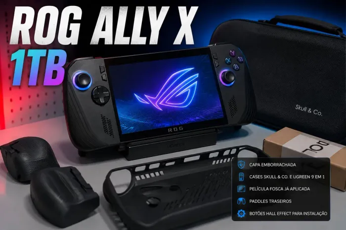 ASUS ROG Ally X 1TB + Acessórios | Capa + Cases + Película