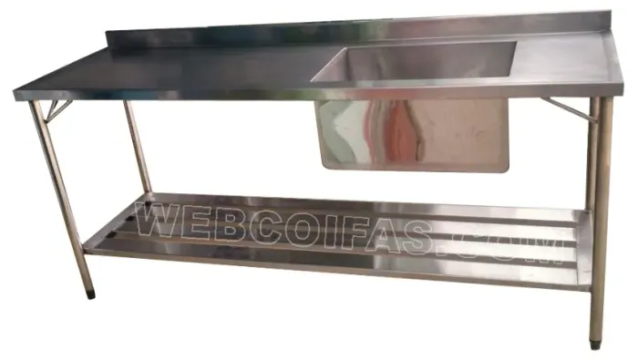 Pia industrial em inox, Sob Medida, com e sem prateleira, Direto da fabrica