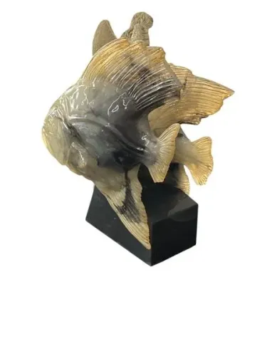 ANTIGA E RARA ESCULTURA (CARLO MONTALTO ) - PEIXES GRANDE EPESADO - APROXIMADAMENTE 8 KG 4