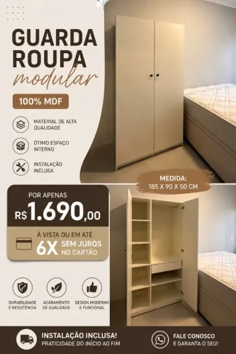 Guarda Roupa Modular 100% mdf