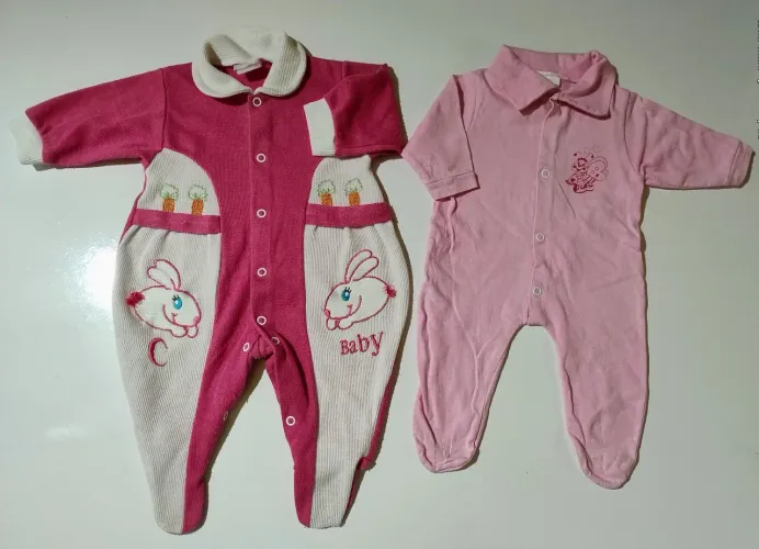 Lote macacão de outono/inverno bebê menina 0/6 meses