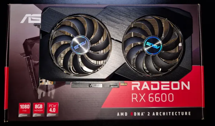Placa de Vídeo AMD RX 6600 8GB Asus Dual - Excelente Estado na Caixa