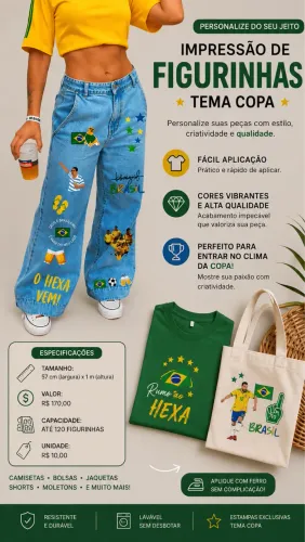Adesivo de tecido tema de copa