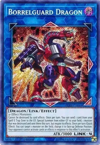Yugioh!!! Borrelguard Dragon BLRR-PT044 Secret Rare
