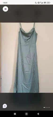 Vestido longo verde cetim da Shein tamanho G