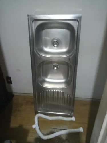 Pia com 2 Cubas e Escorredor 120x50cm em Aço Inox ( Tramontina Stratta )