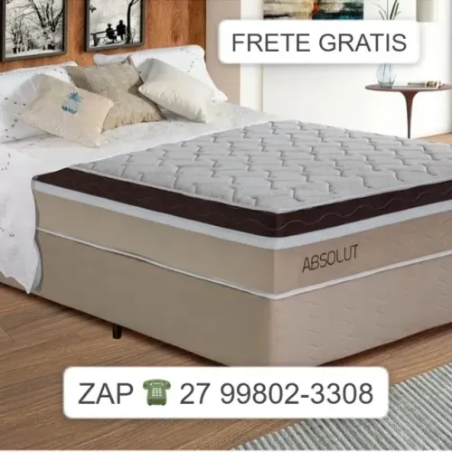 CONJUNTO -COLCHAO ABSOLUT+BASE 138 X 188 - MOLAS ENSACADAS