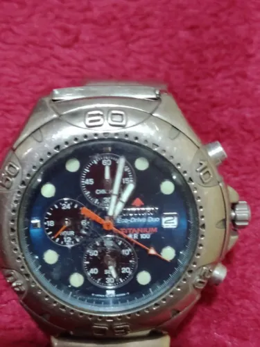 Relógio Citizen ecodrive duo titanium raridade
