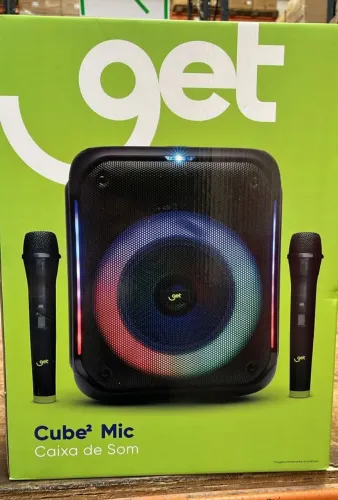 Caixa de Som Bluetooth TWS GET Cube2 Com dois Microfones