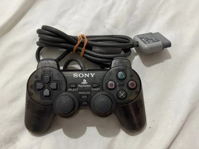 Controle PS1 Smoke Grey Original Sony - DualShock 1 Transparente Raro