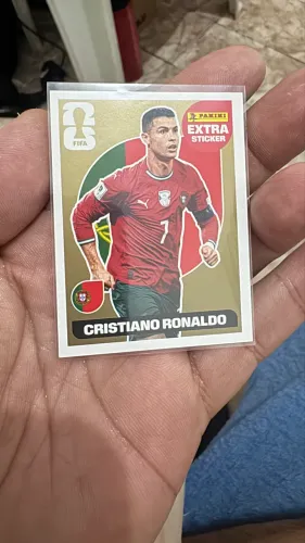 Figurinha CR7 Gold Dourada ORIGINAL PANINI