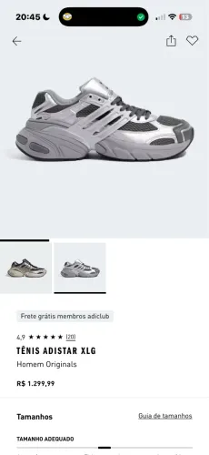 Tênis adistar XLG usado 1x