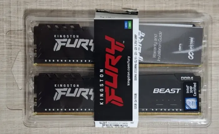 Kingston Fury Beast 32GB 2x16GB 3733MHz DDR4