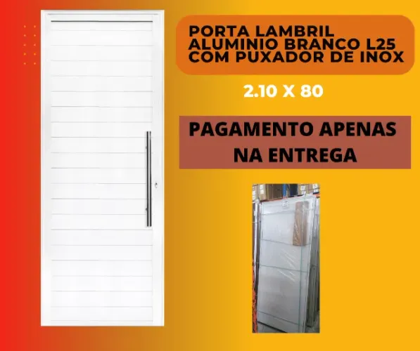 Porta Aluminio Lambril com e puxador- frete a/c-zs-zl-zo-zn-zbc