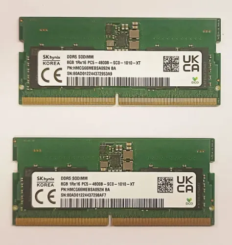 Kit Memórias DELL Laptop Original (SK hynix) DDR5 2x8Gb (16Gb total) 4800Mhz