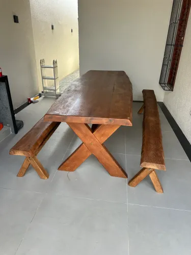 Mesa Rústica Maciça Entrega Grátis 
