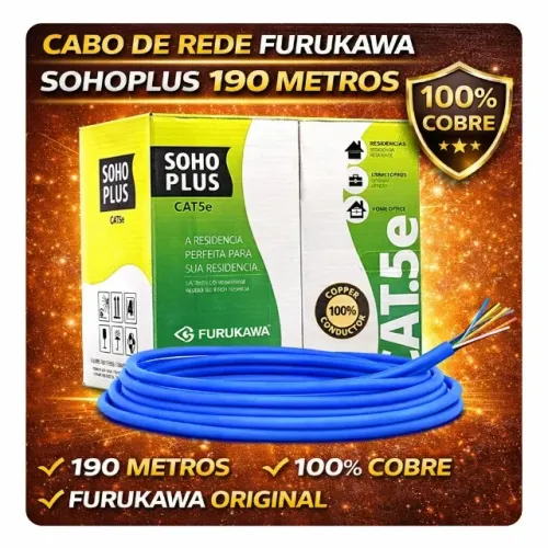 Cabo De Rede Furukawa Soho Plus Cat5e 100% Cobre Azul 24AWG 4P Original