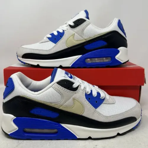 Tênis Nike Air Max 90 Branco e Azul Masculino Novo Original - Tamanho 42