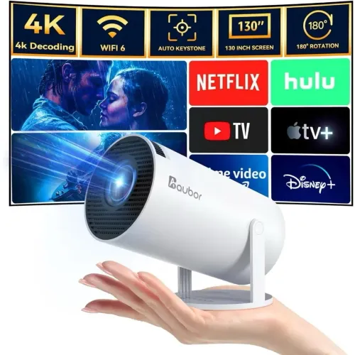Projetor HY300 Portátil Smart Android 11 4K Ultra HD HDMI Wifi Bluetooth Alto Falante
