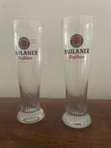 02 Taças Paulaner weibier 500ml vidro