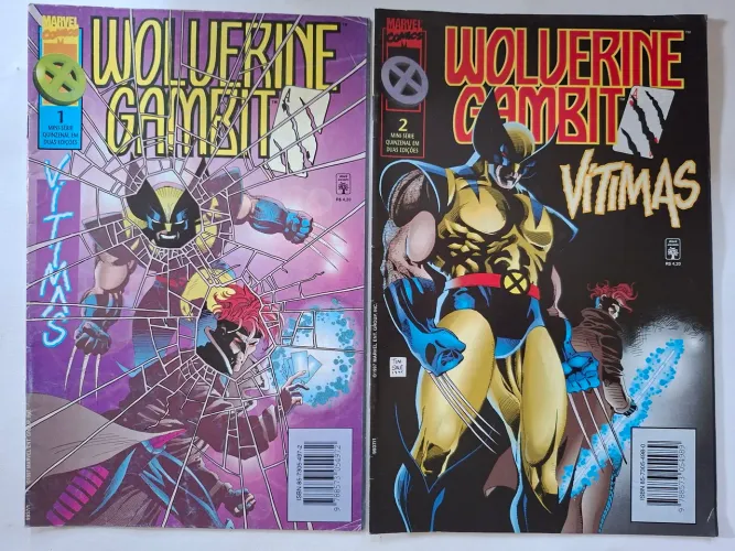 Wolverine e Gambit - Vítimas mini 2 edições completa Editora Abril 
