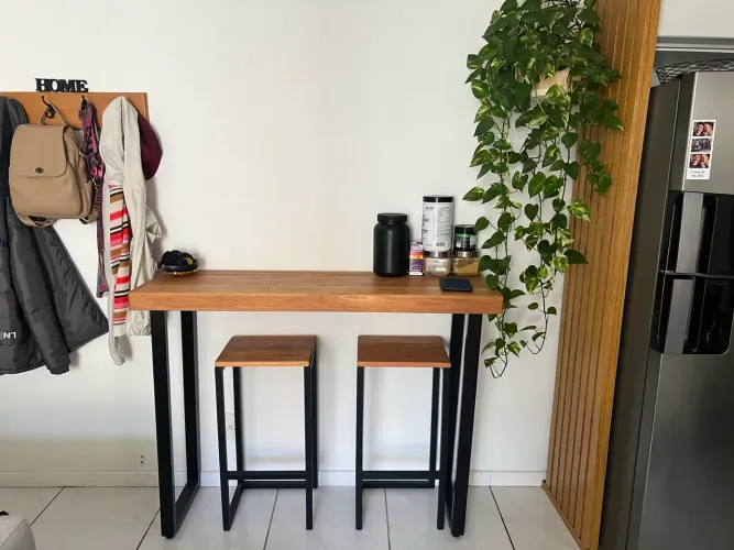 Mesa Alta Premium 120cm com Banquetas