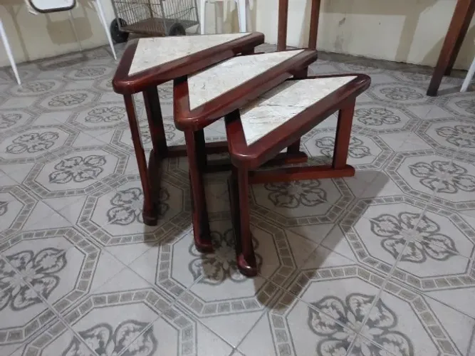 Mesinhas para sala, quarto, decoração (Trio) Granito e Madeira
