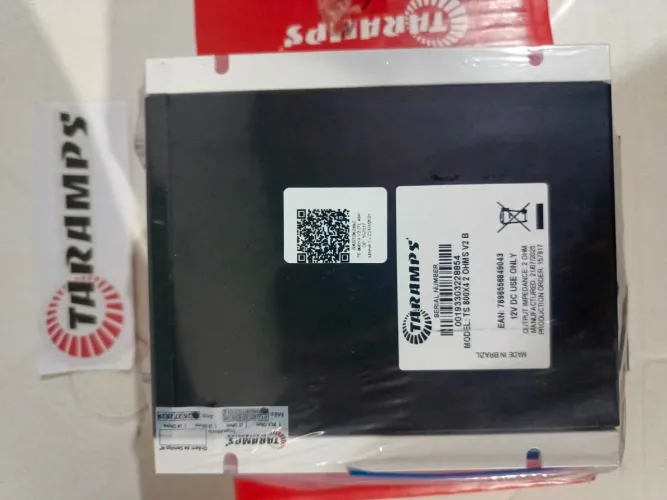 Amplificador Taramps TS 800x4 800W 4 Canais para Som Automotivo ((Novo)+ 4 autofalantes.