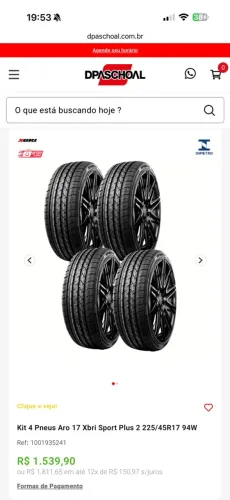 Kit 4 PNEUS XBRI R17