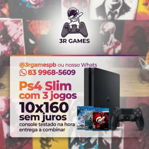 Ps4 Slim +3 Jogos