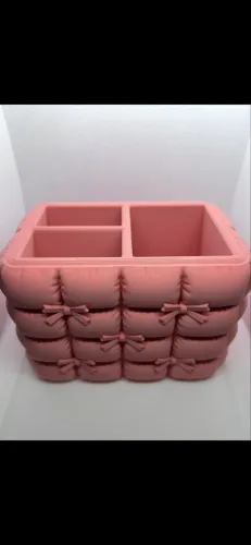 Organizador acolchoado laço puffer com três divisórias 
