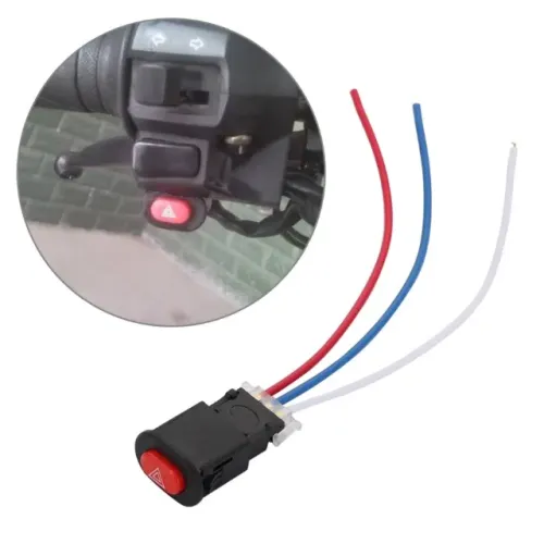 Botão Pisca Alerta Auxiliar Interruptor Carro Moto 3 Fios