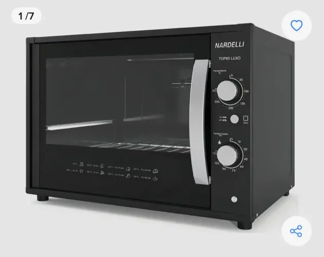 ? Forno Elétrico Nardelli Top60 Luxo com Grill e Timer